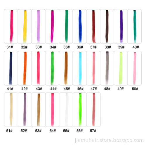 Clip On Hair Extension 57Color Ombre Straight Hair Extension Clip In Hairpieces High Temperature Faber Hair Pieces